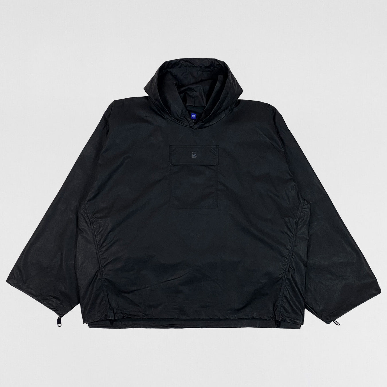 YGEBB 2022 Coated Cotton Hooded Anorak In Black