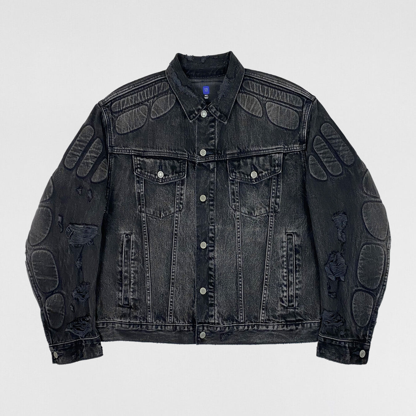 YGEBB 2022 Padded Denim Jacket In Washed Grey