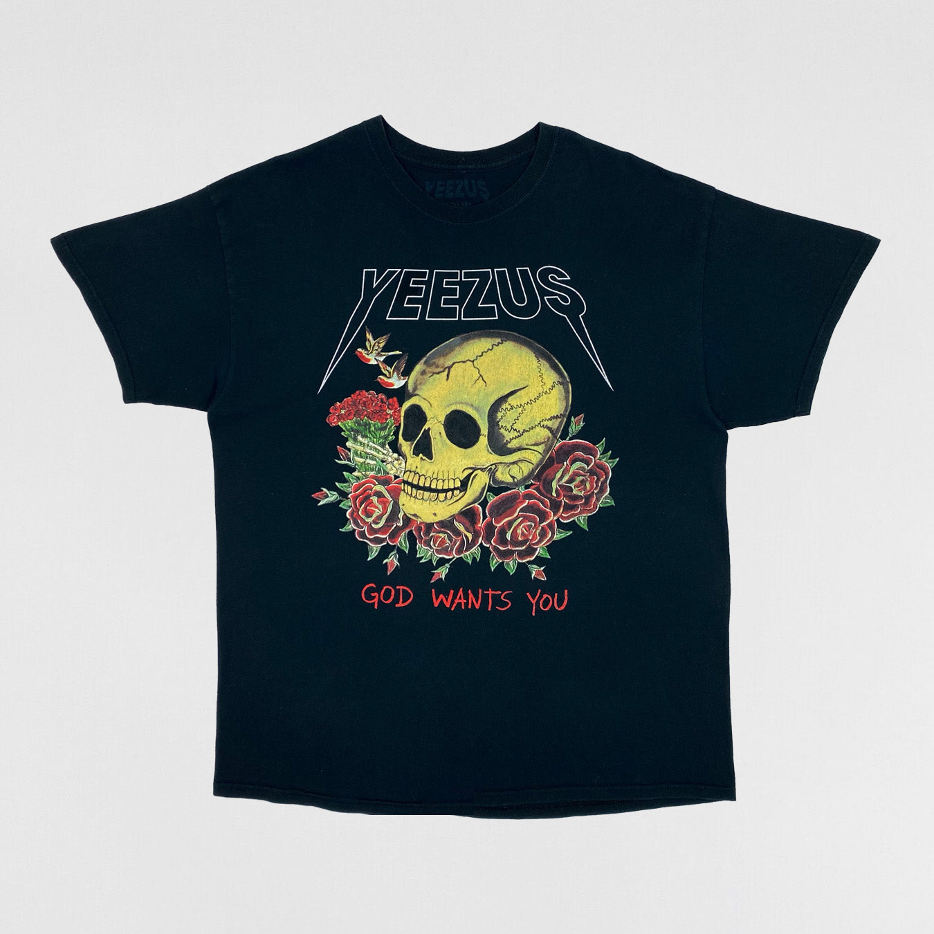 Yeezus Tour 2013 OG Skull & Roses Tee  By Wes Lang