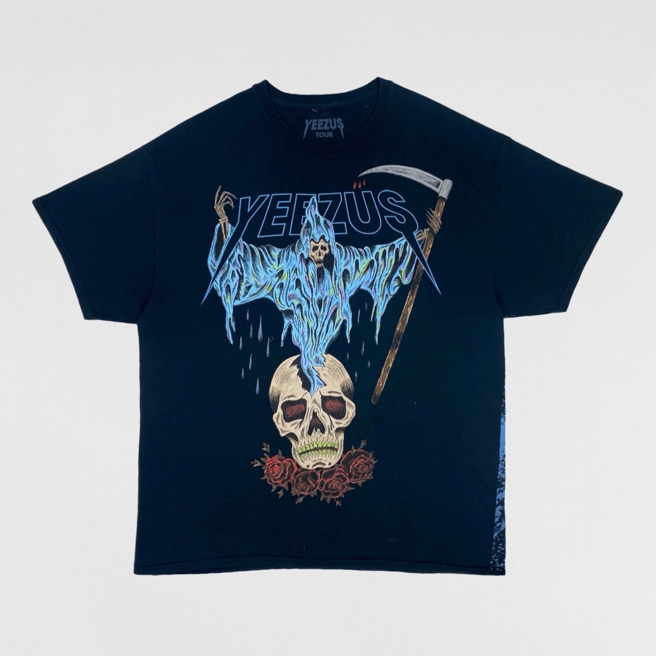 Yeezus Tour 2014 Australian Flying Reaper Tee In Blue Splatter